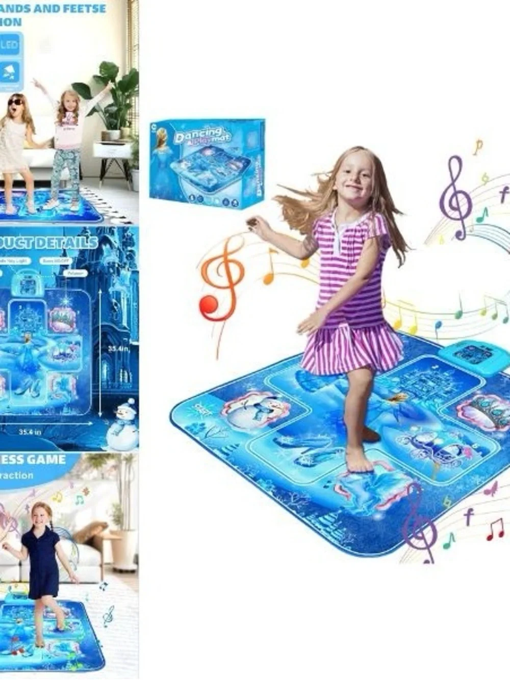 Musical Dancing Play Mat - Blue Interactive Kids Toy